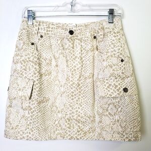 Topshop Animal Print Jean Skirt